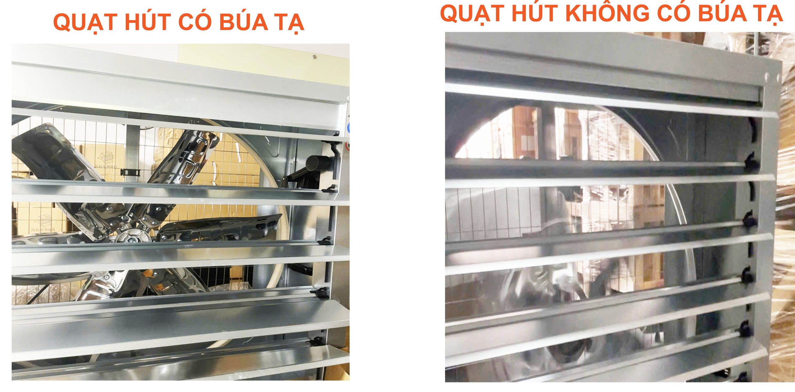so sánh quạt hút co búa tạ và không có búa tạ